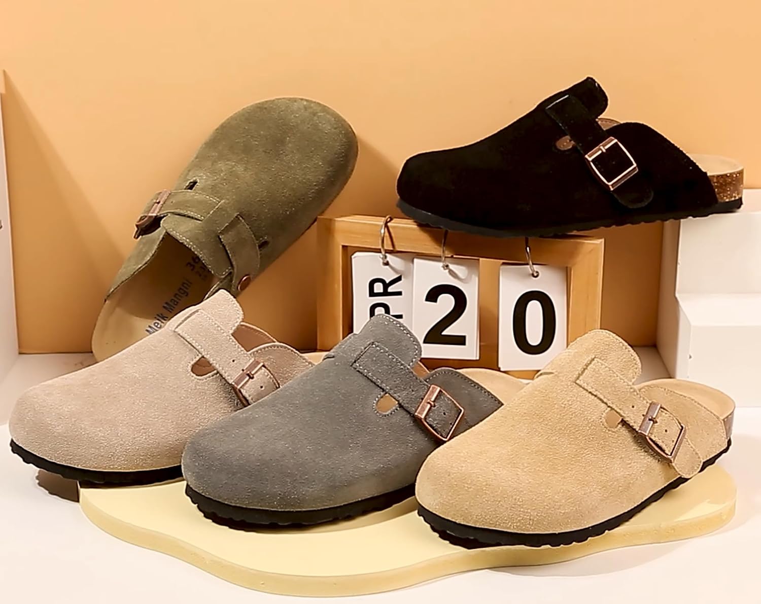 Meik Mangni Suede Clogs for Men and Women Comfort Potato Shoes with Arch Support Women Made of Leather Non-Slip Mules with Soft Cork Footbed, Size 36-47 EU – Bild 7