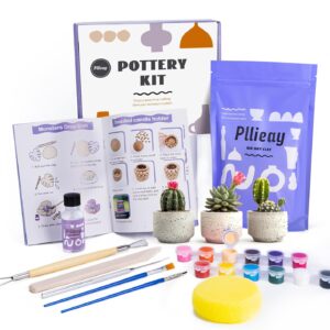 Pllieay Creative Pottery Set for Adults – With Everything Including Ceramic Painting Set, Tools & Instructions. Perfect DIY Kit for Home!
