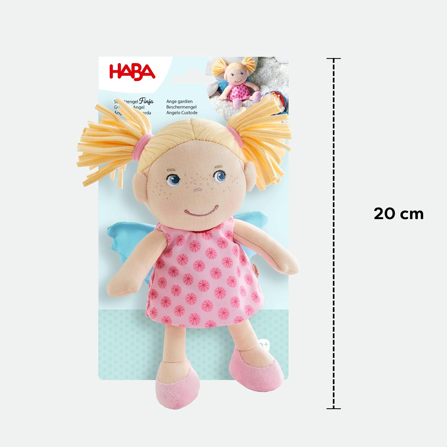 Haba Finja 304103 Guardian Angel Soft Fabric Doll with Wings Lucky Charm for Children Gift for Birth or Christening – Bild 7