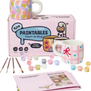 Pott’d Mugs for Painting, Ceramic Painting Set for Adults
