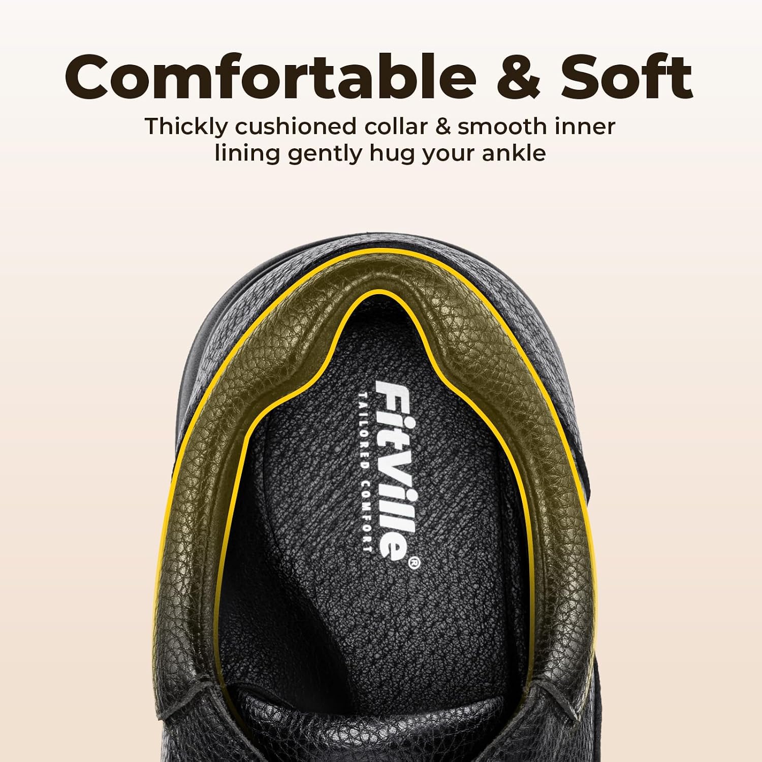 FitVille Men's Extra Wide Leather Shoes – Bild 6
