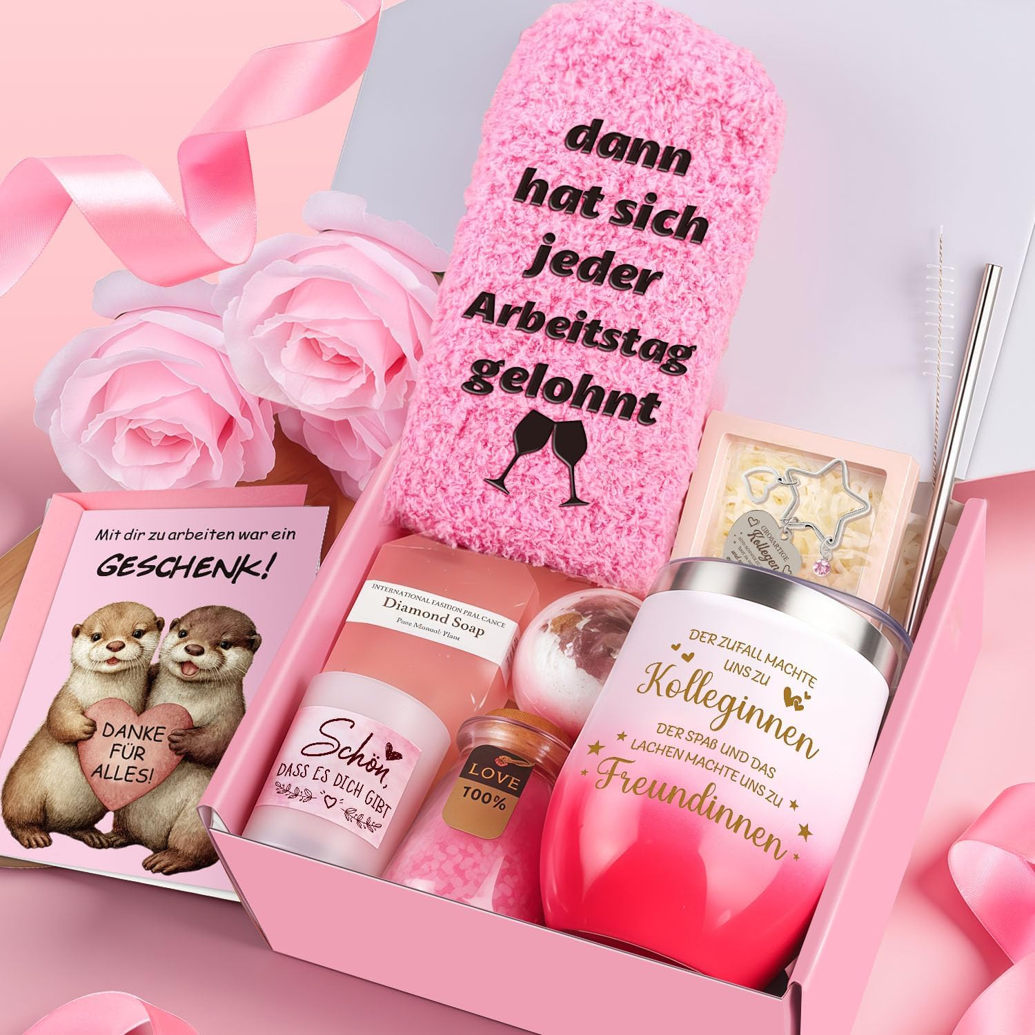 Giftota Farewell Gift for Colleague, Personal Gift for Colleague, Pink Wellness Gift Box with Thermal Mug, Gift Idea for Birthday or Farewell Gift for Women – Bild 6