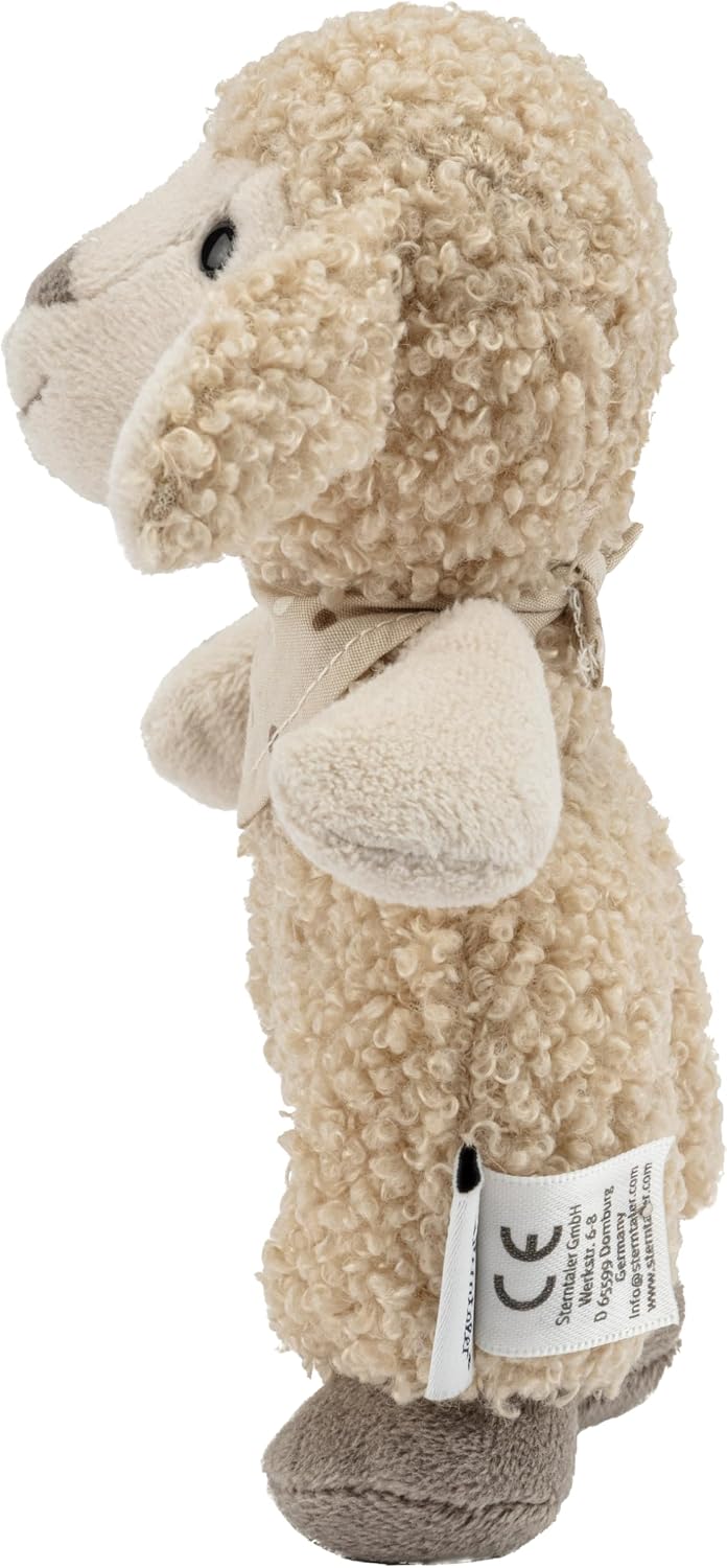 Sterntaler Mini Cuddly Toy Sheep Flake - Small Plush Toy Made of Soft Fabric - Baby Toy Filled with Polyester Wadding - Faithful Companion with Rattle for Discovering, Cuddling & Playing, Beige – Bild 3