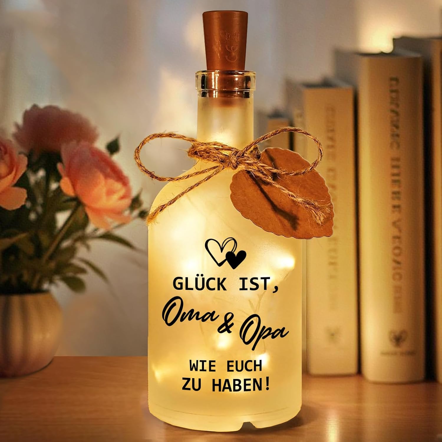 Grandma and Grandpa Gift Birthday LED Bottle Light