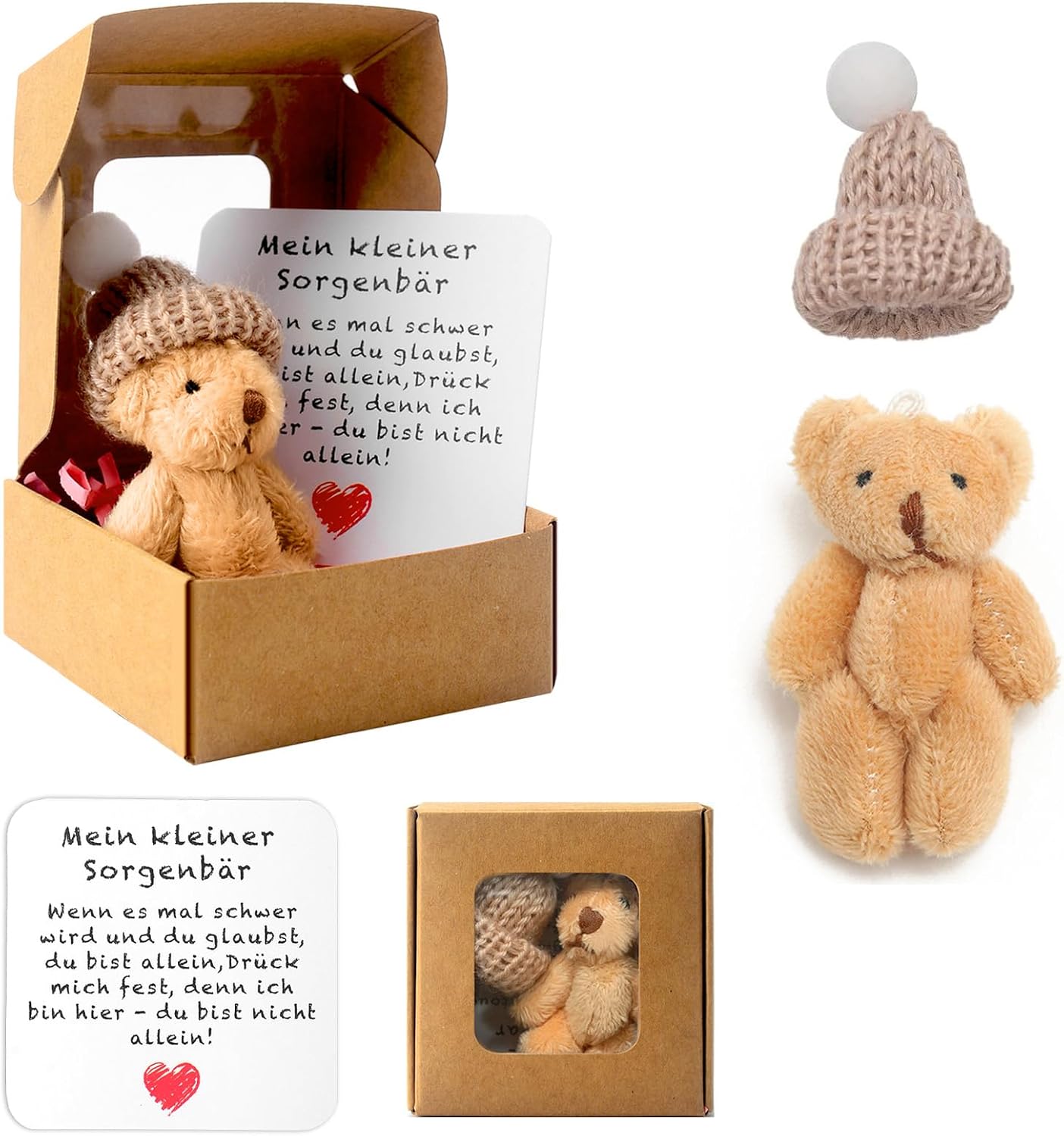 Pocket Hug Positive Mini Teddy Bear In A Box Mini