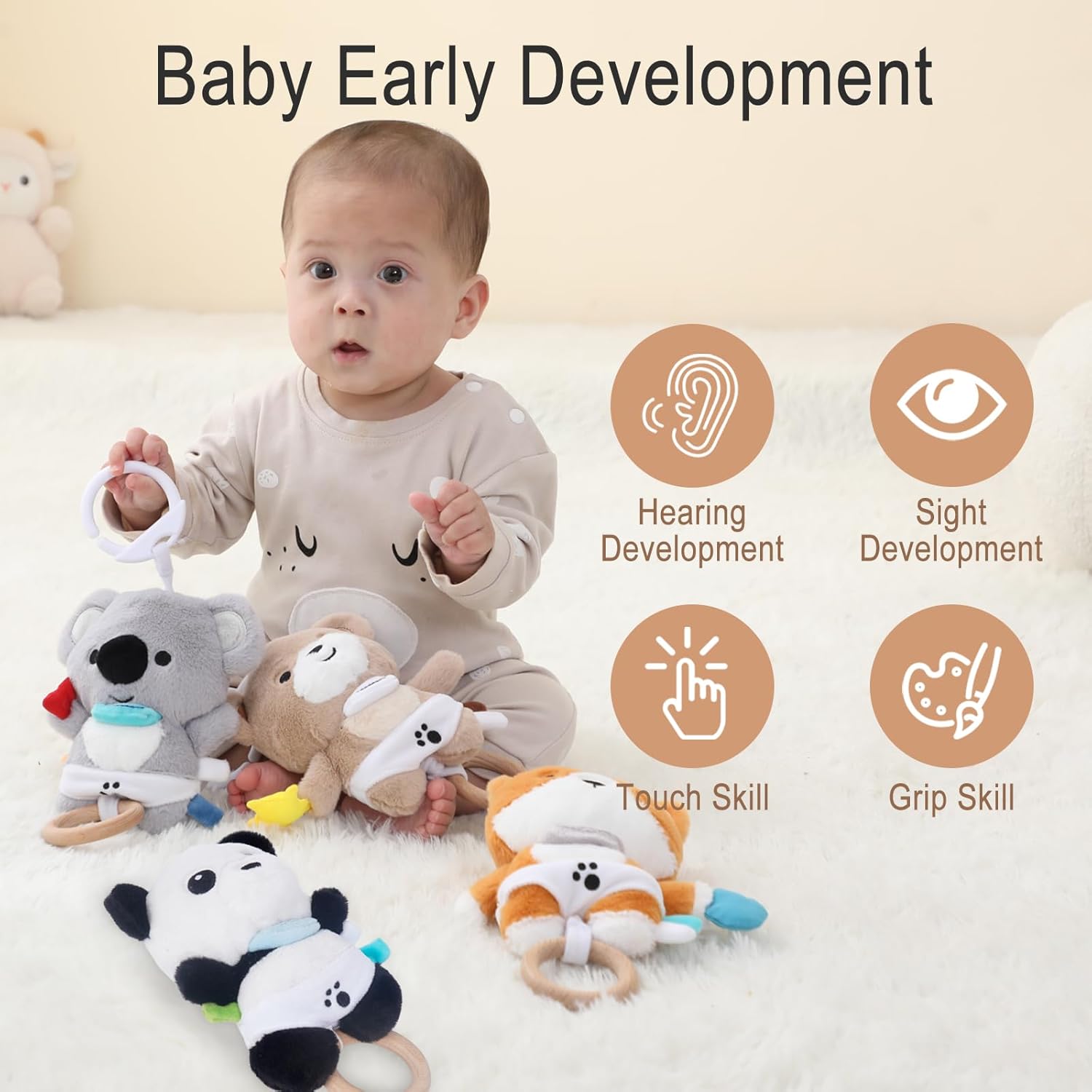 Music Box Baby Sleep Aid, Teddy Bear Plush Toy with Soft Lullaby for 0+ Months Girls Boys, Perfect Baby Gift – Bild 3