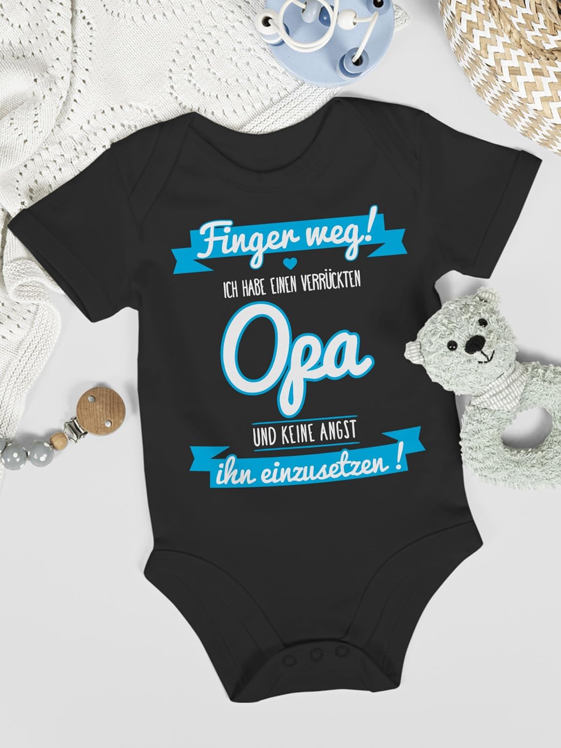 Shirtracer - Baby Bodysuit Short Sleeve - Sayings - Ich habe einen verrückten Opa – Bild 8