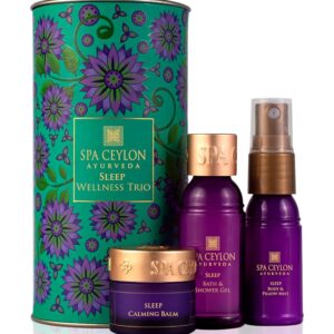 SPA CEYLON Sleep Wellness Trio Set with Shower Gel, Body Cream & Balm for Restful Nights, Aromatherapy Gift Set, Soothing & Vegan