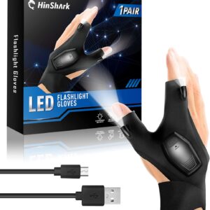Hinshark Gifts for men, gloves with light, fishing accessories, men's gifts, birthday gift gadgets for men, gifts for dad, Christmas gifts, advent calendar filling, men