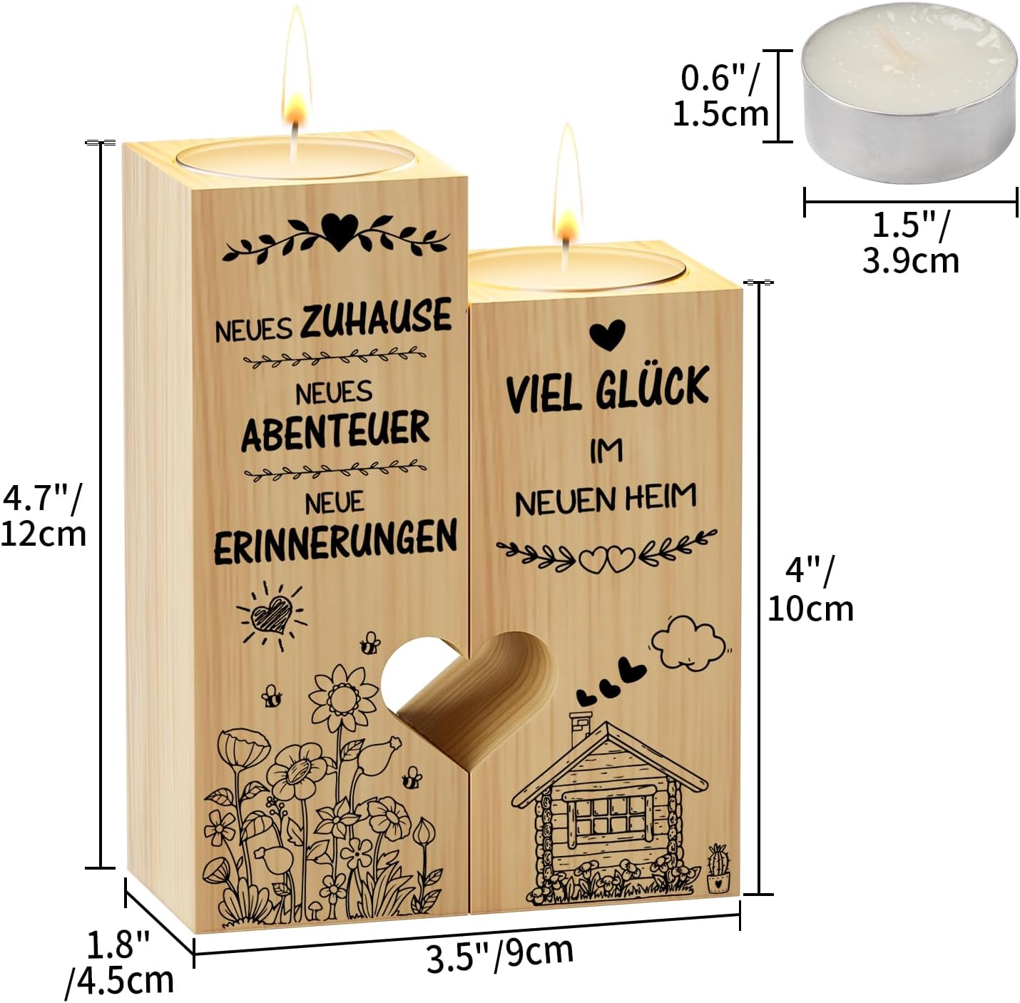 Funnli Housewarming Gifts Apartment, Candle Holder Gift for Housewarming New Apartment Topping-Out Party, New Home Gift for Women Men – Bild 2