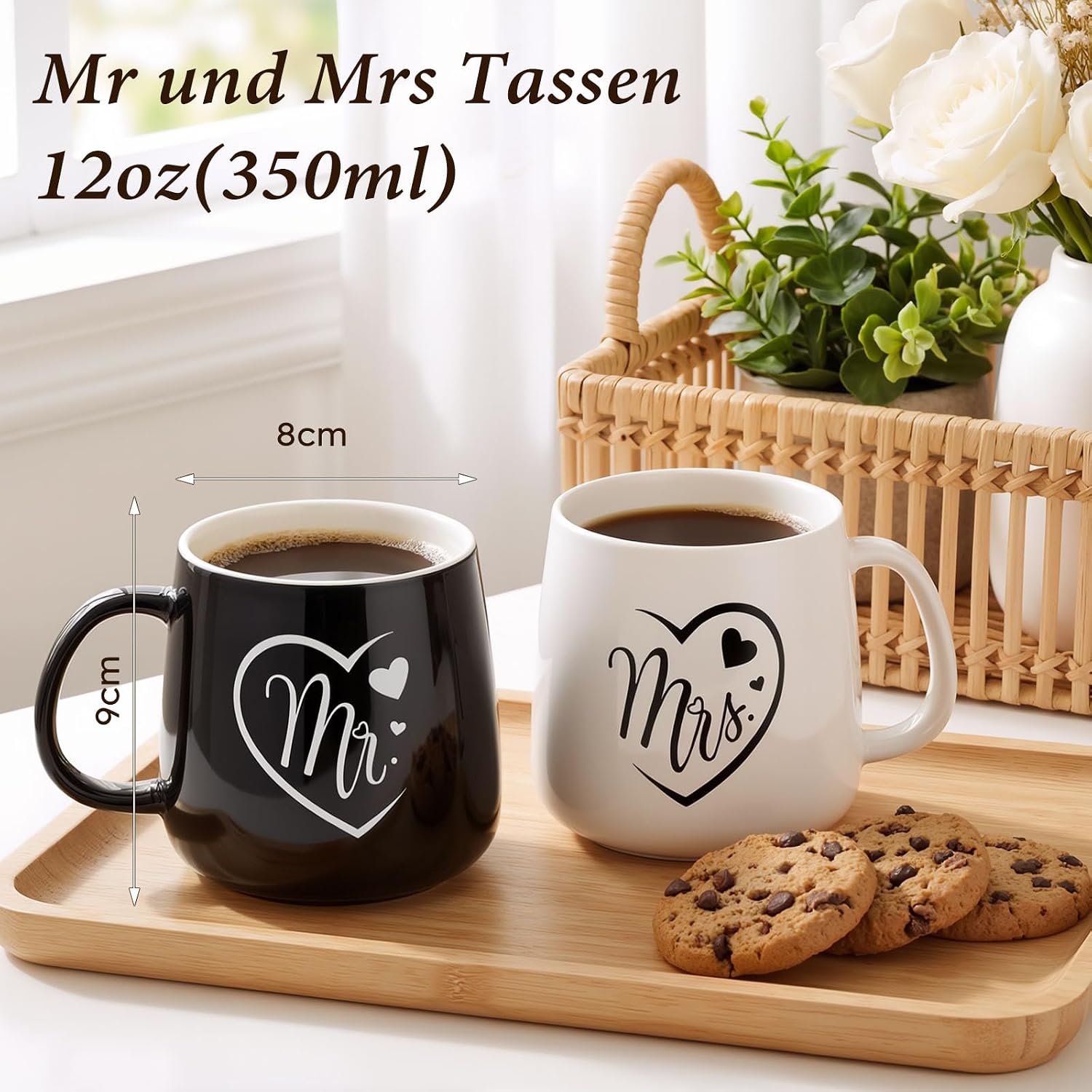 Wedding Gifts for Newlyweds, 6-Piece Mr and Mrs Gift for Bride and Groom Mugs, Apron and Towel, Engagement Gift, Couple Gifts, Anniversary Gift for Wedding, Engagements – Bild 4