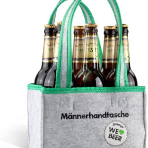 Brauerei Zwönitz Men's Felt Handbag with 6 Bottles Zwönitzer Pils