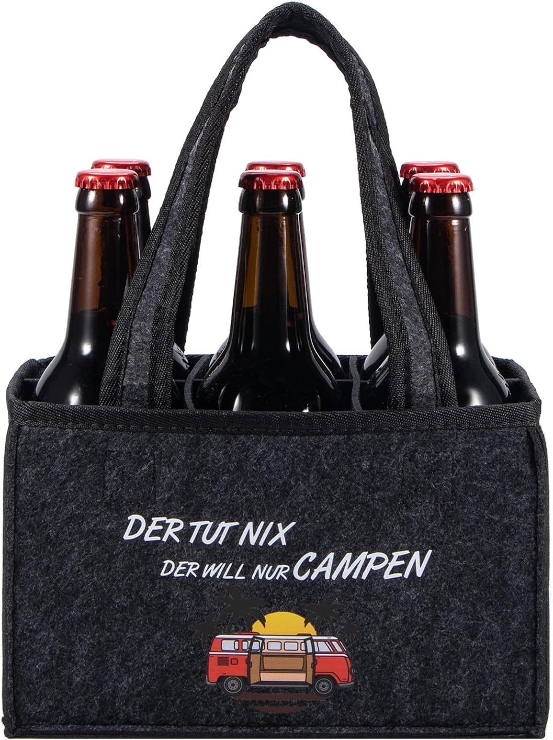 Funny Camping Gifts for Men, Personalised Motorhome Caravan Gift, Men's Handbag Beer, Camping Gadgets, Travel Accessories, with Saying "Der Tut Nix, Der Will NUR CAMPEN