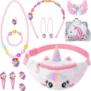 Yamitora Unicorn Handbag and Jewellery Set for Girls – Children’s Jewellery Gifts 2-6 Years – Necklace Bracelet Birthday Gift Unicorn Gifts for Girls 2 3 4 5 6 Years