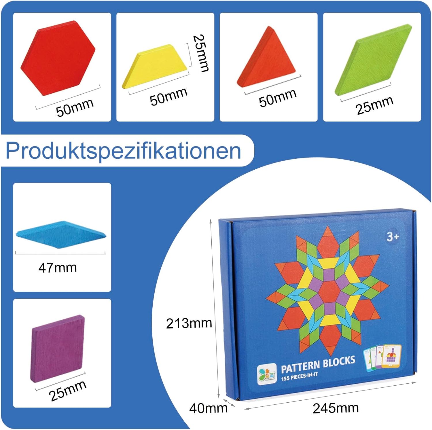 Montessori Toy 3 4 5 6 Years, Tangram, Educational Games from 3 Years, Montessori Toy from 3 Years, Gift 3-6 Years Children Boy Girl – Bild 6