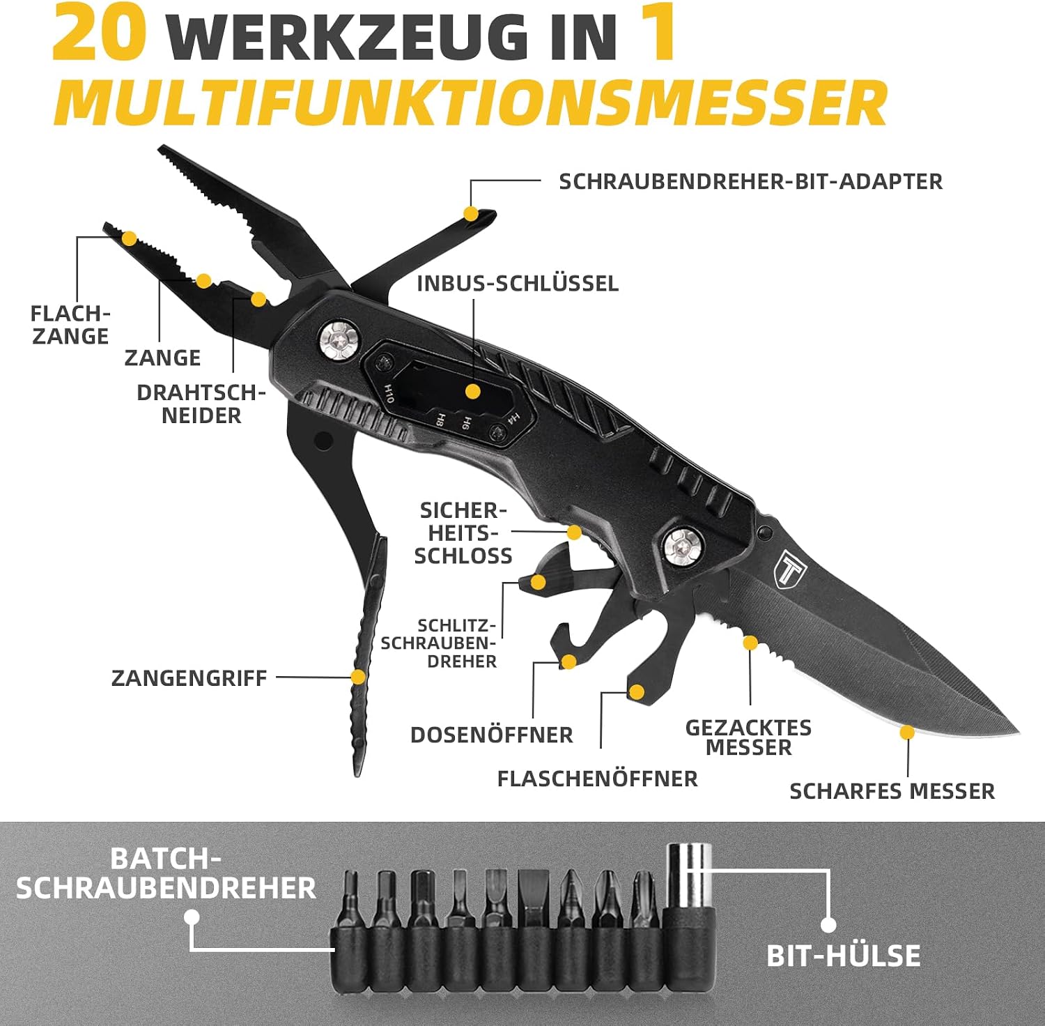 Multitool Pocket Knife Anniversary Gifts Christmas for Men 21 in 1 – Bild 7