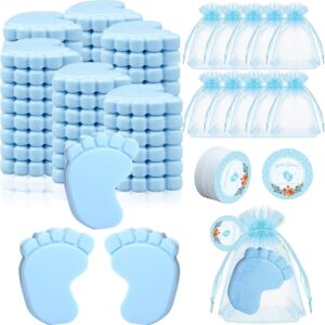50 Pieces Baby Shower Gifts, Cute Mini Soap Sticks with Baby Footprint Fragrance, Thank You Gifts for the Prizes with Bags and Thank You Tags for Guests of Baby Shower, Wedding, Birthday Party