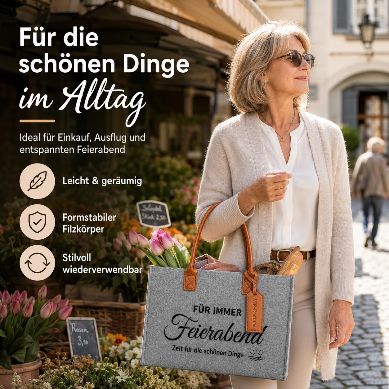 Retirement Gift Felt Bag Forever After Work as a Gift Basket for Retirees Gift Woman & Retirement Gift Woman for Farewell Colleagues – Bild 5