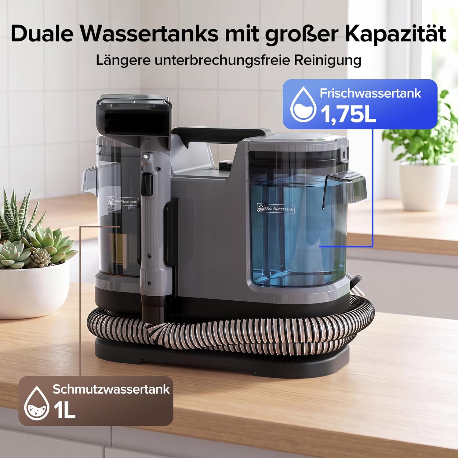 Lubluelu Upgrade Wet Vacuum Cleaner Upholstery Cleaner Device 600 W, 22 kPa Washing Vacuum Cleaner – Bild 3