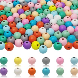 300 Wooden Beads Colourful Round 14 mm 12 Colours for Threading (with