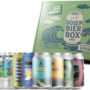 Alcohol-free craft beer gift box with 10 x 0.33 l cans including 2.50 € deposit beer gift for men - tasting at home, men's handbag, birthday gift for men, Father's Day gift