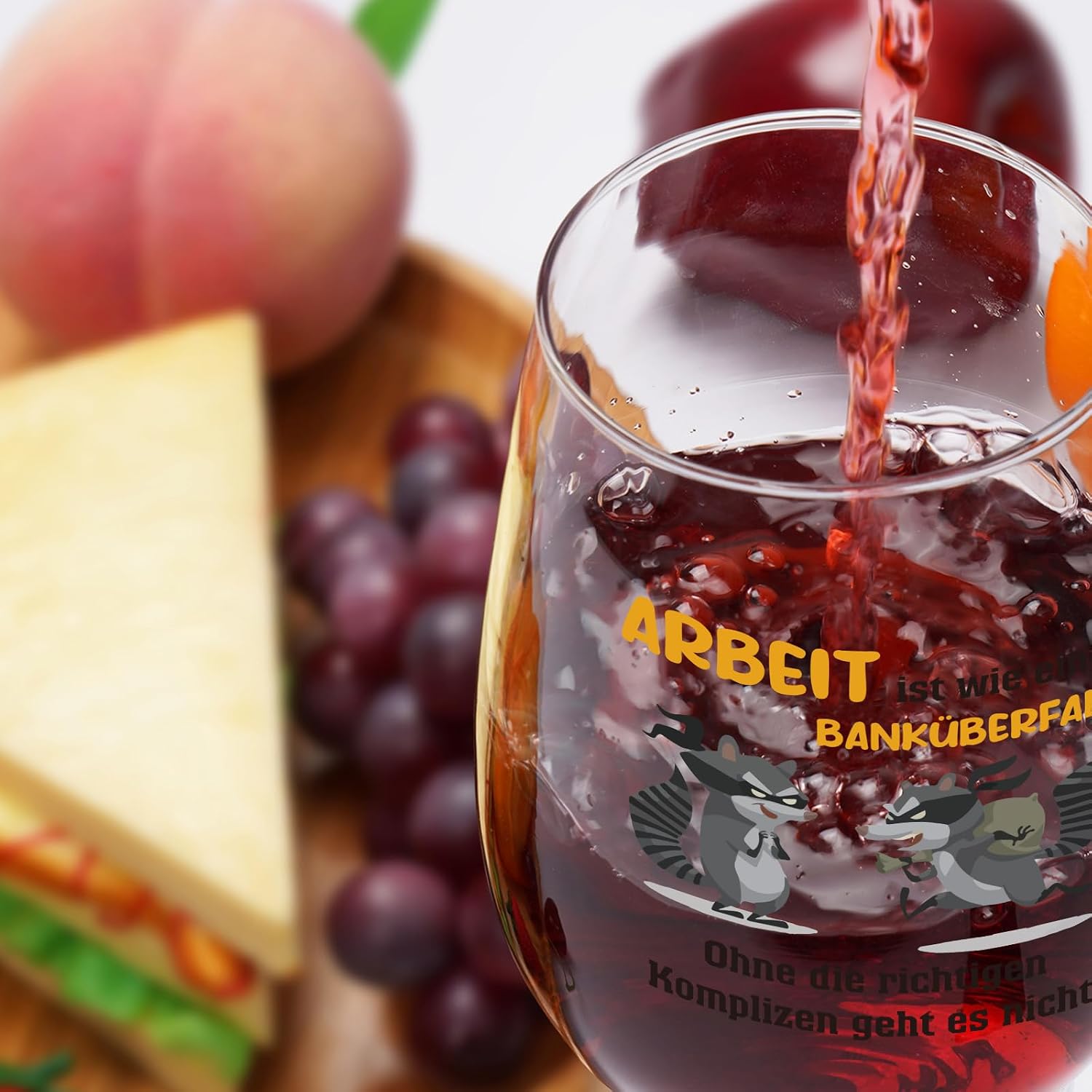 Joymaking Wine Glass Colleague Gift - Work is Like a Bank Robbery, Secret Santa Gifts for Colleagues, Thank You Gift Employees, Funny Farewell Gift Colleagues, Small Gifts Colleagues, 17 oz – Bild 8