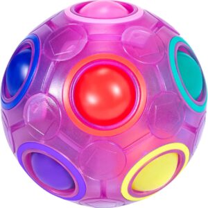 ROXENDA Rainbow Ball, Puzzle Game, Magic Ball, Fidget Ball, Skill Game for Children, Adults, Girls & Boys from 6 Years (Purple)