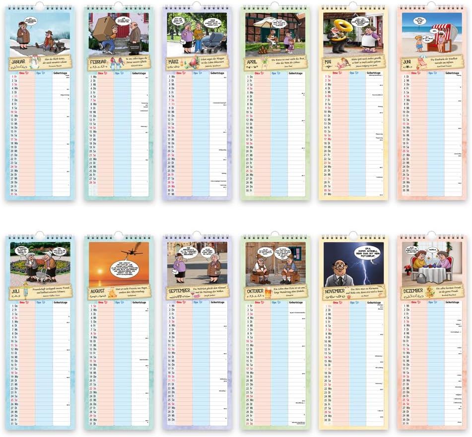 TRÖTSCH - Maxi-Streifenkalender Oma und Opa Terminkalender 2027 – Bild 3