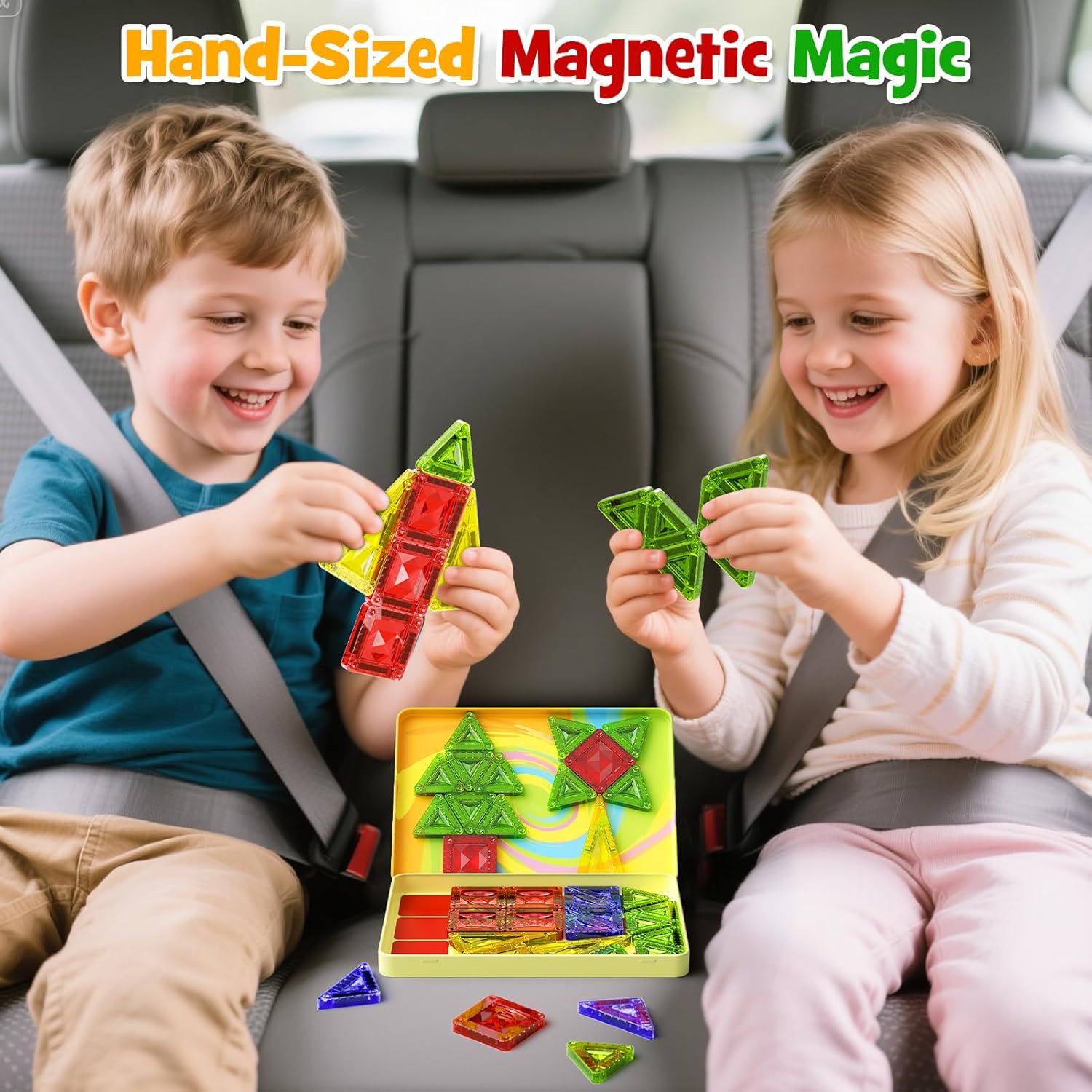 Magnetic Building Blocks Travel Toys: 40 Pieces with Metal Box - 10% – Bild 3