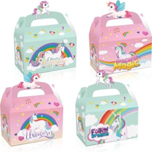 Pack of 12 Unicorn Gift Boxes Party Favour Rainbow Party Treat Theme Sweets Goodies Boxes for Children Birthday Baby Shower