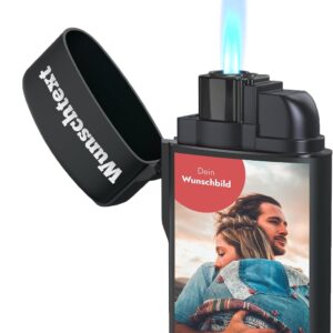 Windproof Lighter Refillable, Personalised Father’s Day Gifts for Dad, Men’s Day Gifts, Photo Gifts with Your Own Photo