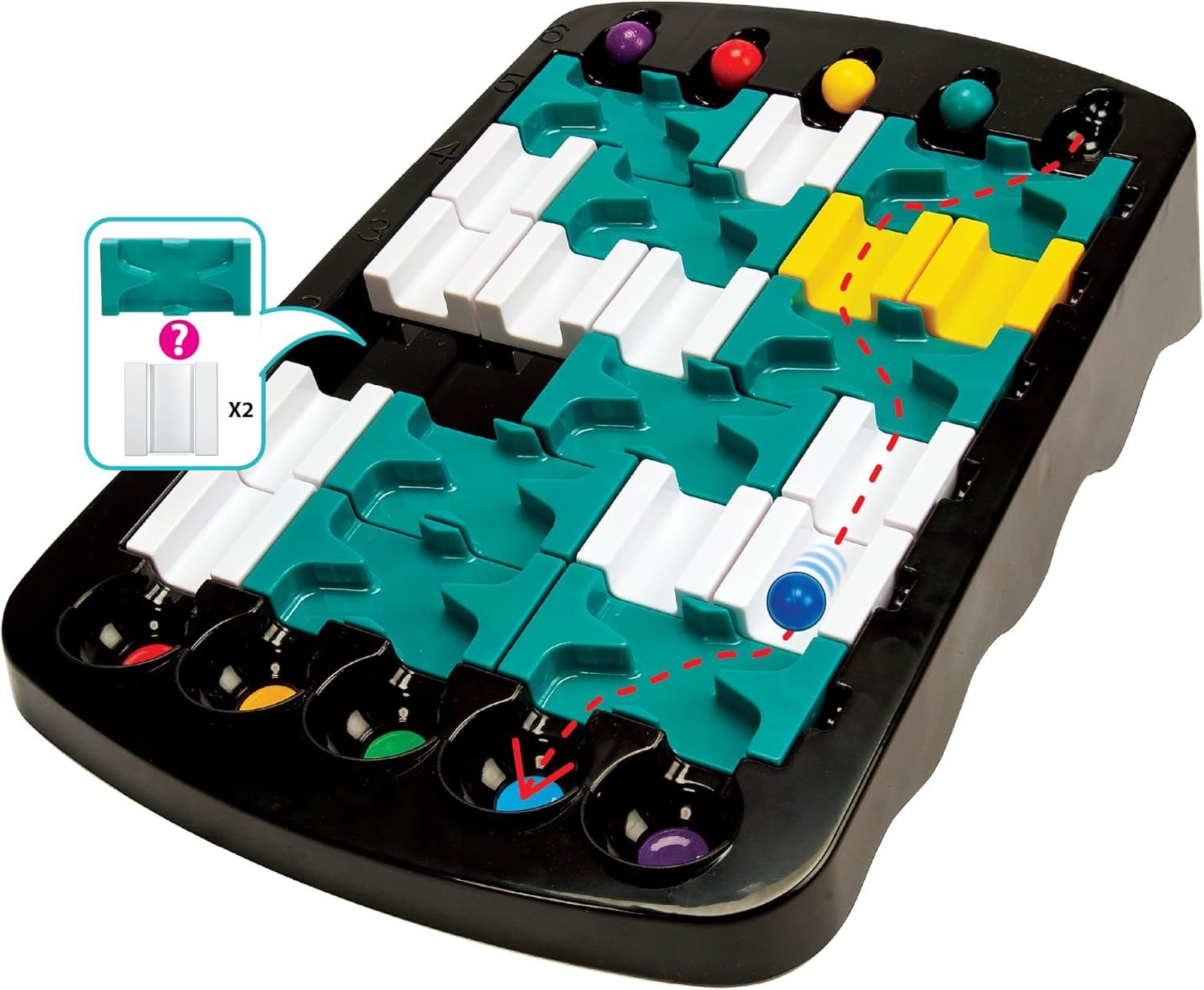 Noris 606134747 - IQ Track Game (Logic Game from 6 Years) - Refined Marble Run Challenge for 1 Person with 6 Difficulty Levels Including Solutions, Thinking Game for Children and Adults – Bild 2