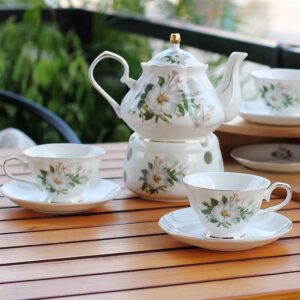 European Style Peony Ceramic Coffee & Tea Gift Set