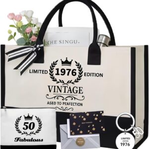 50th Birthday Gifts for Women, Gifts for 50th Birthday Wife Handbag, Cosmetic Bag, Greeting Cards, Envelope Keychain, 50th Birthday Gift for Mum, Girlfriend, Colleague or Sister