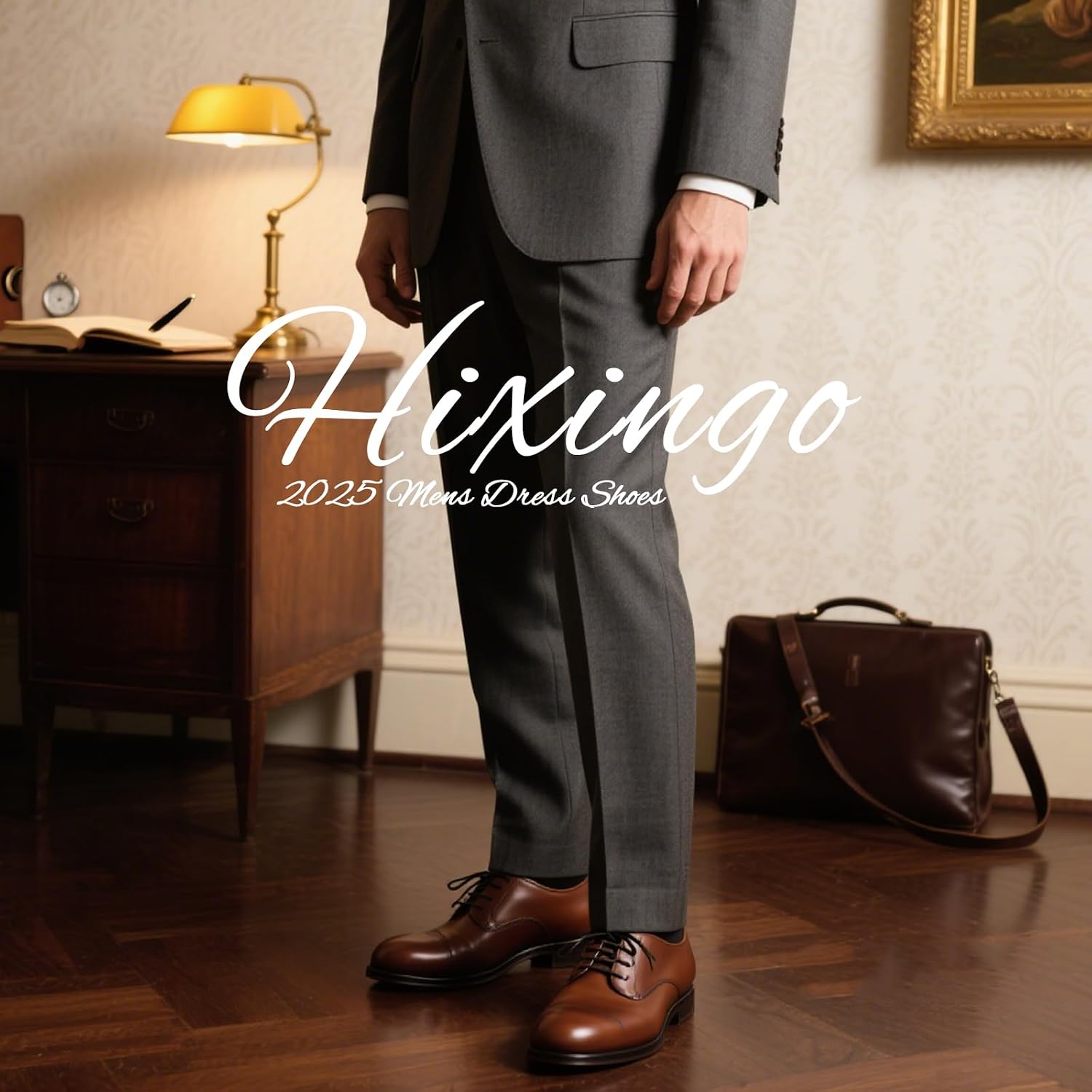 Hixingo Men's Suit Shoes 38-45 EU, Comfortable Suit Shoes, Men's Business Shoes, Oxford Elegant Derby Leather Shoes, Non-Slip Breathable for Wedding, Suit – Bild 7