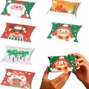 Christmas Gift Box 24 Pieces – Small Kraft Paper Gift Boxes with 8 Designs – 12 x 7.2 x 2.5 cm – Ideal for Cookies, Sweets & Small Gifts – Perfect for Advent Calendar, Pa