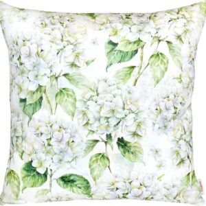 beties - Landlust Hydrangea Cushion Cover Approx. 50 x 50 cm Country House Collection - 100% Cotton Premium Quality in White