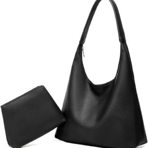 HAIWILL Handbag Women’s Tote Bag Large Shopper Bag Women’s Zip Shoulder Bag Leather Hobo Bag Shoulder Bag 2-Piece Set for Work, School, Shopping