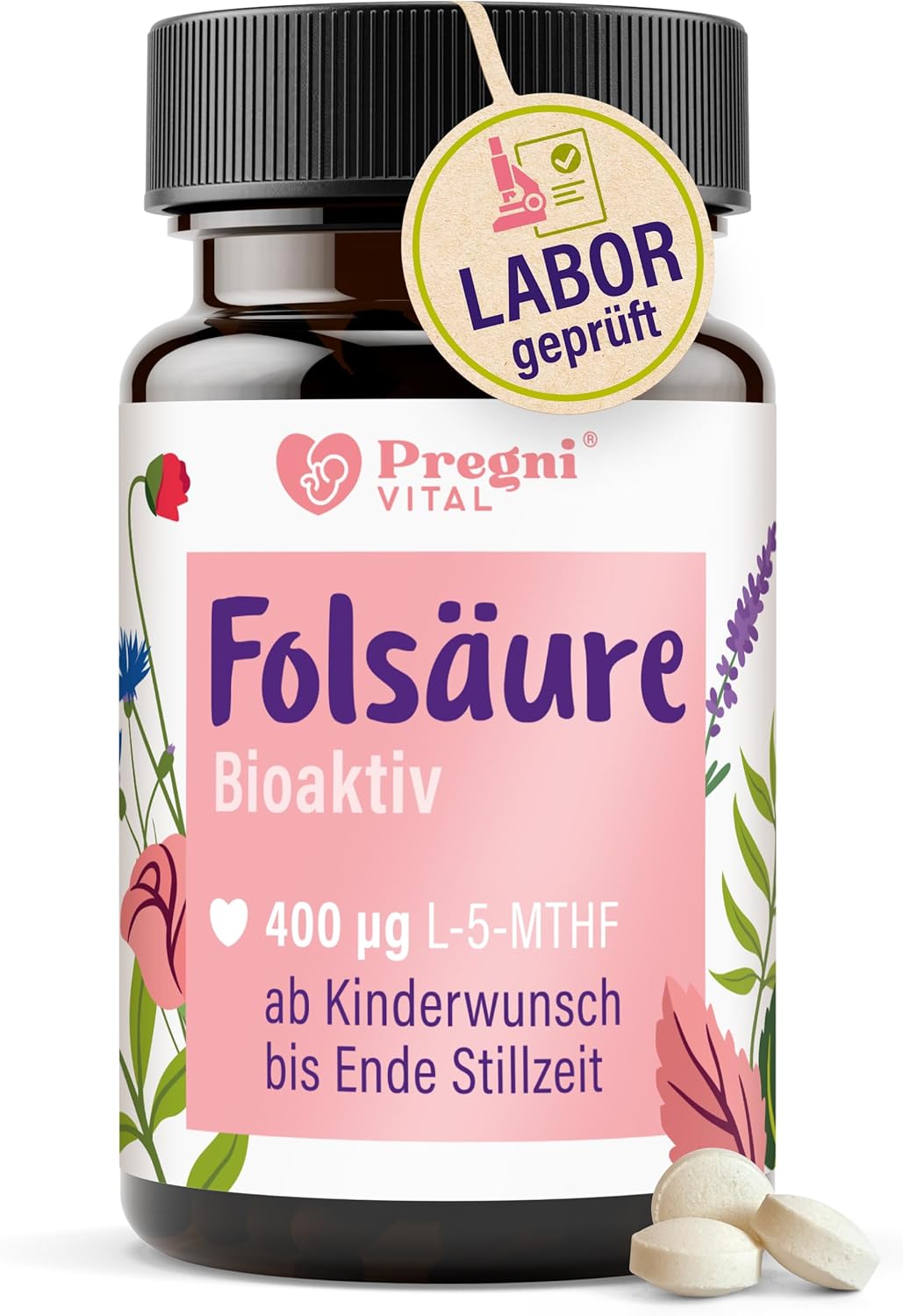 PregniVital folic acid desire for children, 400 μg, L-5-MTHF per tablet
