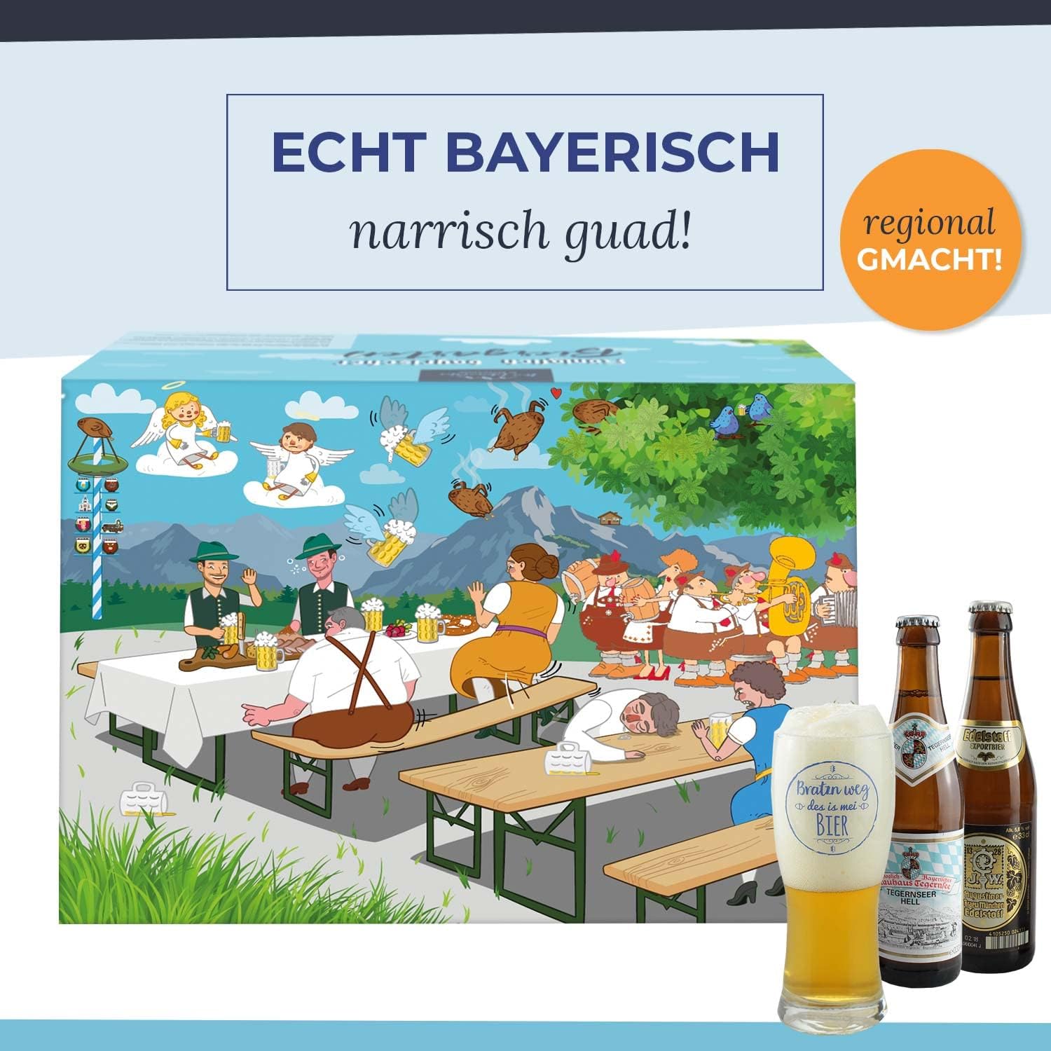 Bavariashop "Bayerischer Biergarten" Beer Box | 23 Beer Types from Bavaria in Tasting Set | Men's Gift | Gift Idea Father – Bild 6