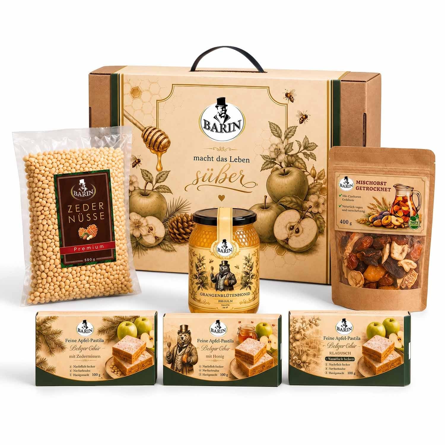 BARIN Treasure Chest Gift Set, 1940 g, 6-Piece Premium Fine Food Box with