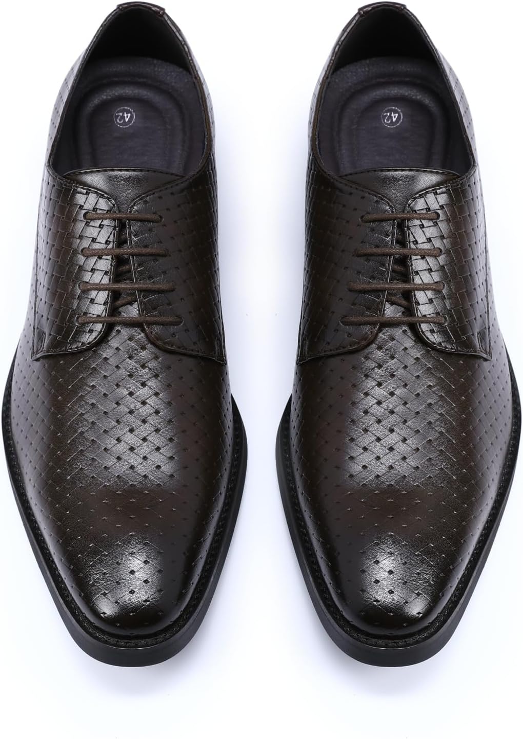 Allthemen Men's Dress Shoes Leather Modern Lace-Up Formal Leather Shoes Business Oxford Derby Shoes – Bild 4