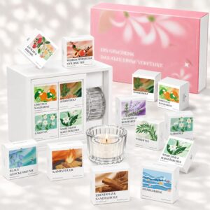 Scented Candles Gift Set for Women, 12 Fragrances with Hidden Message, Soy Wax, Lead-Free Cotton Wick, Elegant Gift Box, for Home Spa, Yoga and Relaxed Feel-Good Moments