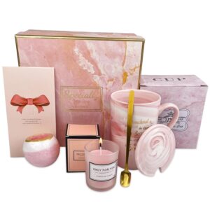 Mug Gift Set, Gifts for Women, 350 ml Pink Mug and Cards, Gift Box Size 20.5 x 10 x 17 cm, Gift Set Women, Gift Ideas for Girlfriend, Sister, Mum