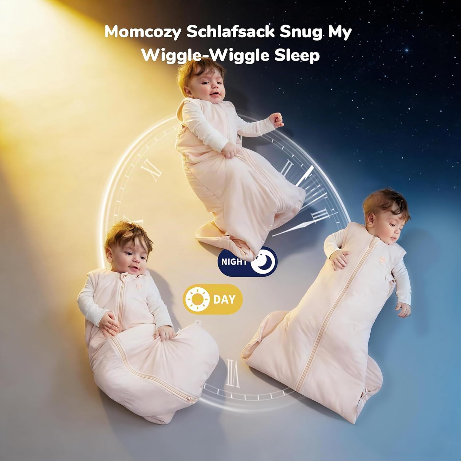 Momcozy Baby Sleeping Bag 1.5 Tog Cloud Soft Bamboo with 1.5 Tog, Portable Blanket with Supportive Plush Stuffing, Two-Way Zip for Easy Nappy Changing – Bild 7