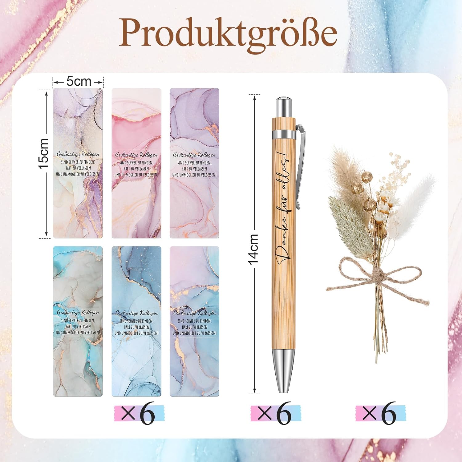 Hestya Set of 6 Great Colleague Ballpoint Pens with Engraving Thank You Gifts – Bild 2
