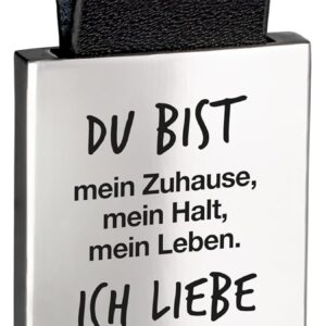 FABACH Leather Keyring with Engraving – Ich Liebe Dich für Partner – Gift for Girlfriend and Couples – Du Bist Mein Zuhause