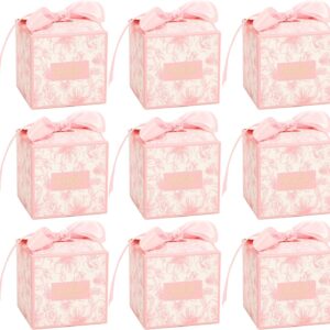Candy Box Pink, 50 Pieces Party Gift Box Square Chocolate Box Empty Small Wedding Candy Gift Boxes Made of Cardboard for Table Decoration, Wedding Decoration, Party, 7 x 7 x 7 cm
