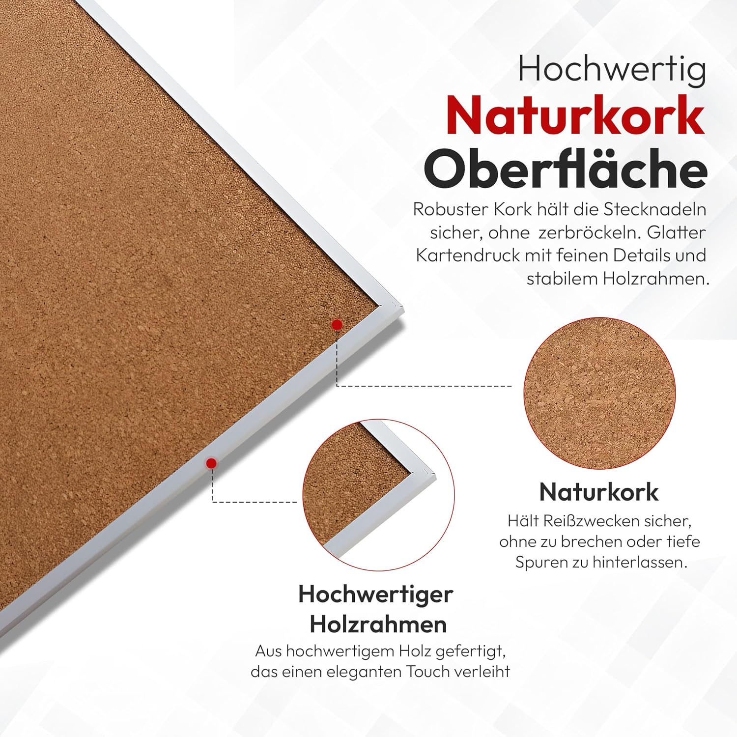 Pinboard World MAP-Xxl with Cork Memo Board Pins & 20 90x60 cm (XXL) – Bild 4