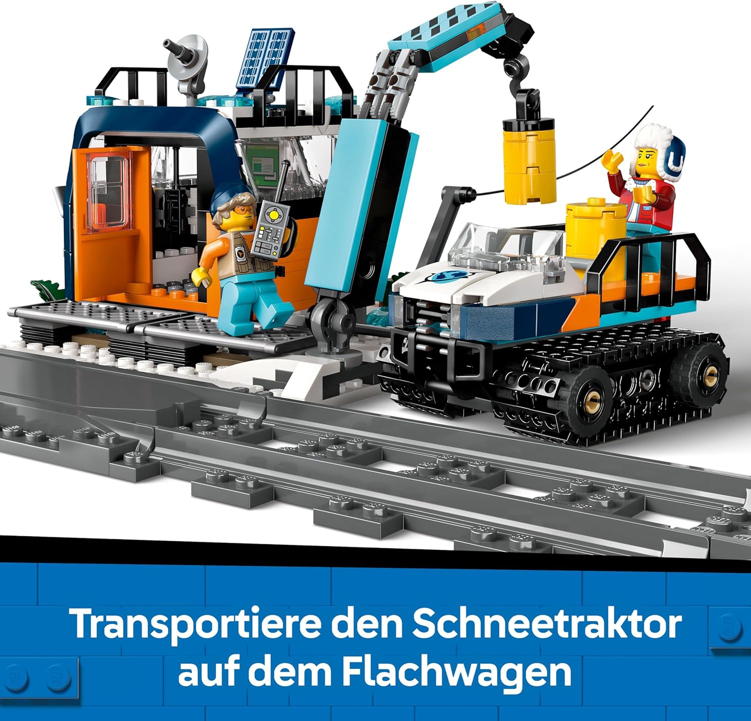 LEGO City Trains Arctic Polar Express - Toy with Remote Controlled Train - Snow Plow, 22 Track Segments, 6 Mini Figures & Rockfall Function - Gift for Boys & Girls from 7 Years - 60470 – Bild 4